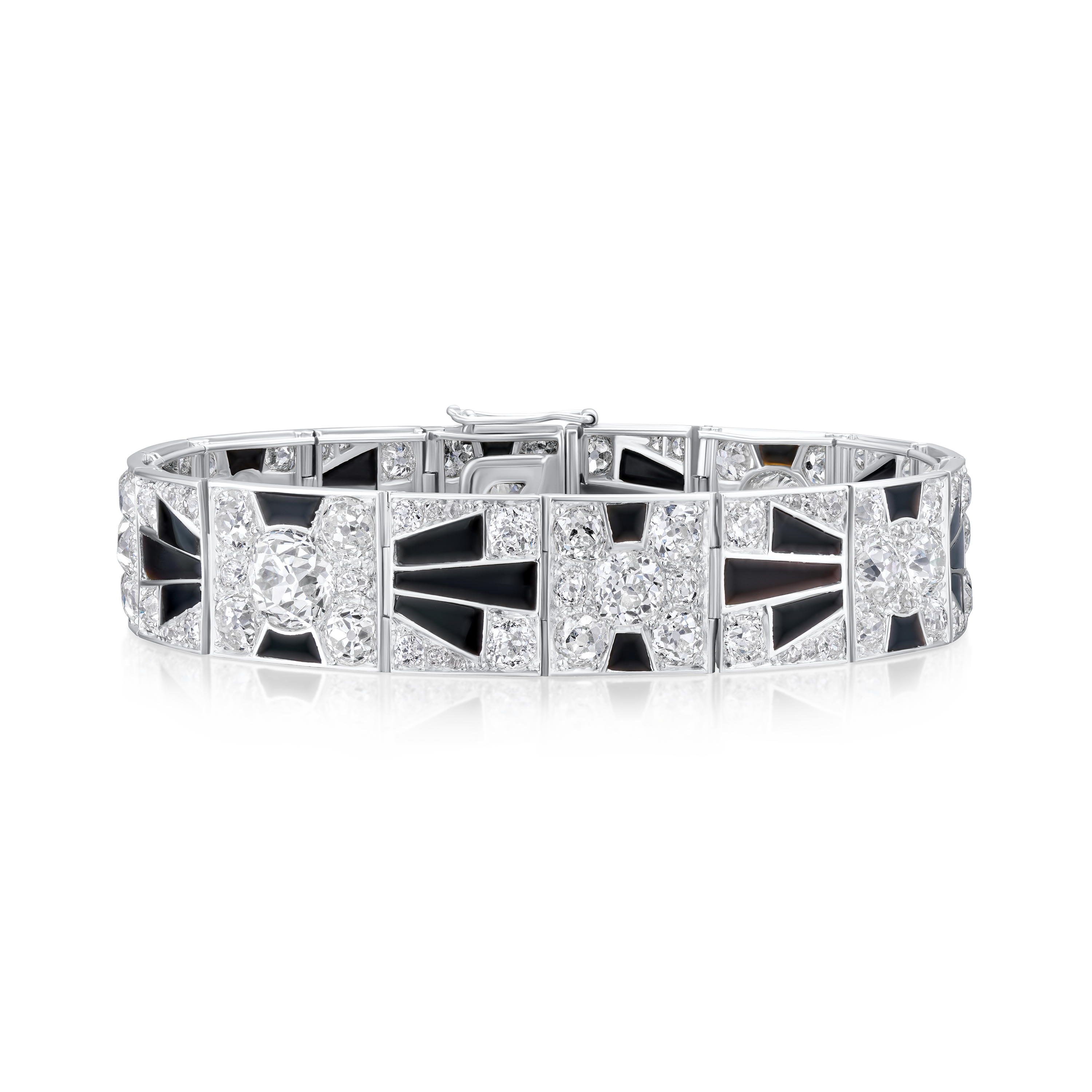 Art Deco Onyx and Diamond Bracelet