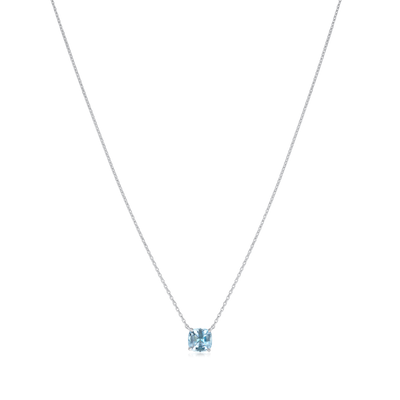 0.66ct Square Cushion Aquamarine Pendant