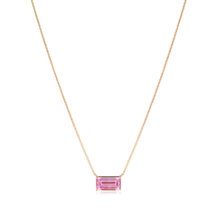 2.65cts Emerald Cut Pink Tourmaline Pendant