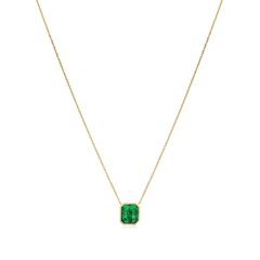 2.11cts Yellow Gold Octagon Tsavorite Garnet Pendant