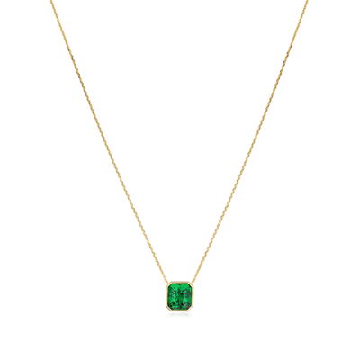 2.11cts Yellow Gold Octagon Tsavorite Garnet Pendant