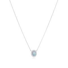 0.39ct Opal and Diamond Cluster Pendant