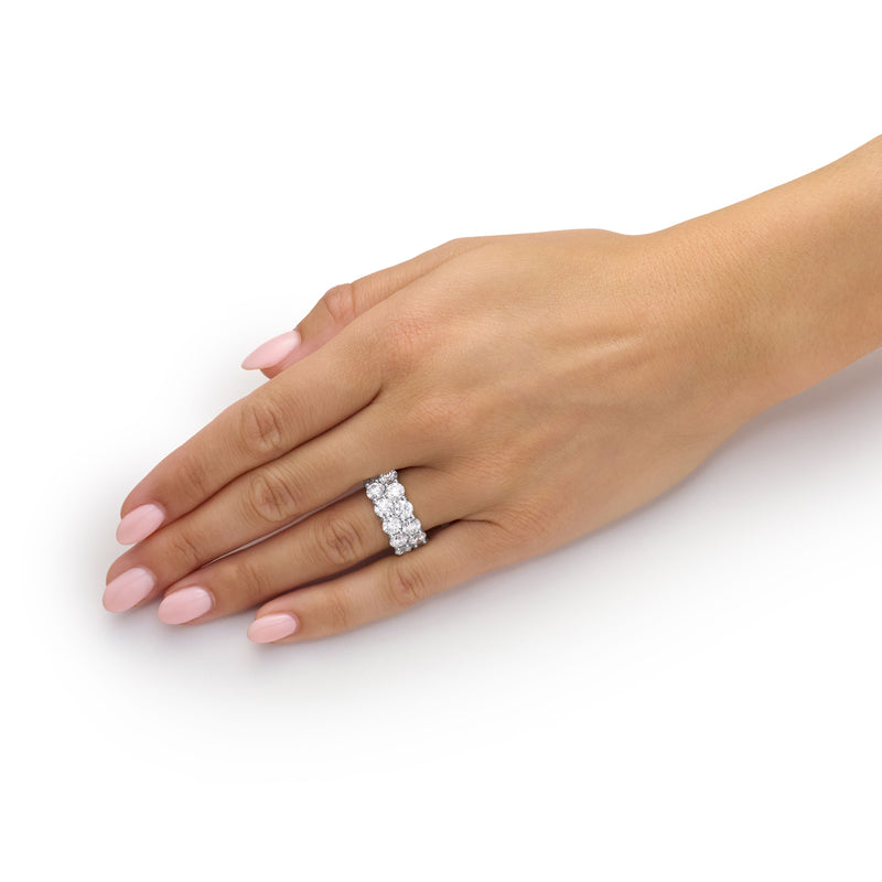 11.43cts Two Row Round Brilliant Cut Diamond Wave Ring