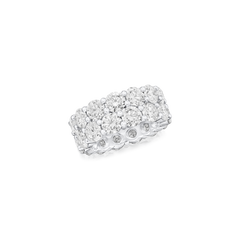 11.43cts Two Row Round Brilliant Cut Diamond Wave Ring