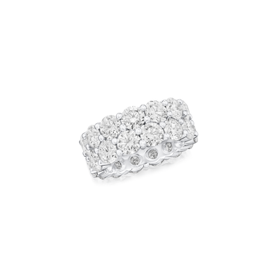 11.43cts Two Row Round Brilliant Cut Diamond Wave Ring
