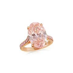 7.51cts Rose Gold Oval Pink Diamond Ring