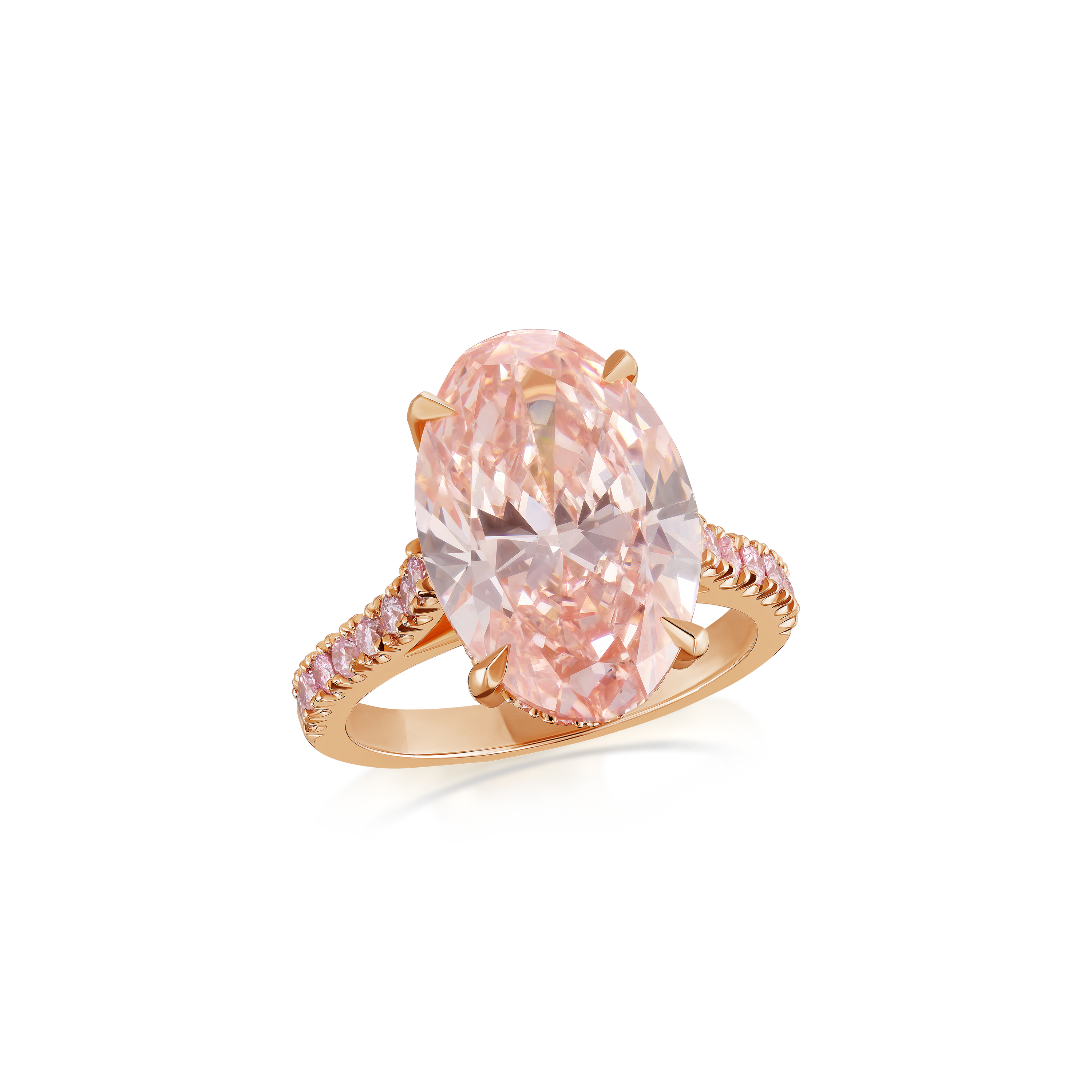 7.51cts Rose Gold Oval Pink Diamond Ring