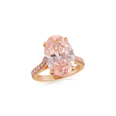 7.51cts Rose Gold Oval Pink Diamond Ring