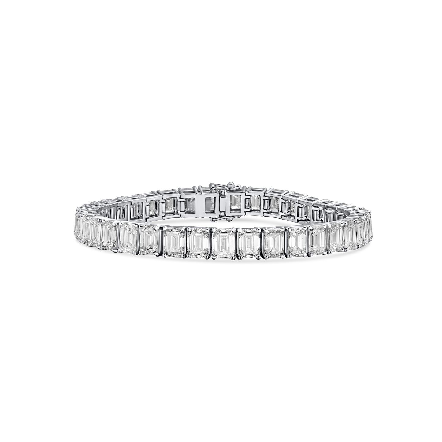 26.04cts Emerald Cut Diamond Line Bracelet