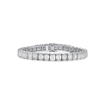 26.04cts Emerald Cut Diamond Line Bracelet