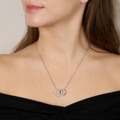 Platinum and Rose Gold Double Circle Pendant