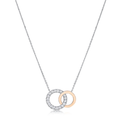 Platinum and Rose Gold Double Circle Pendant