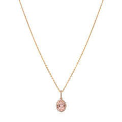 1.00cts Morganite and Diamond Cluster Pendant