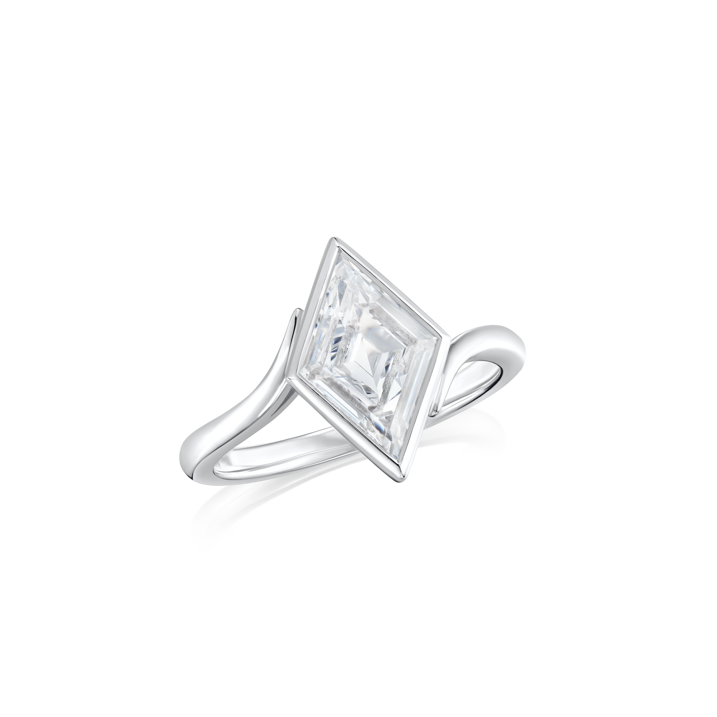 1.51cts Lozenge Cut Diamond Single Stone Ring