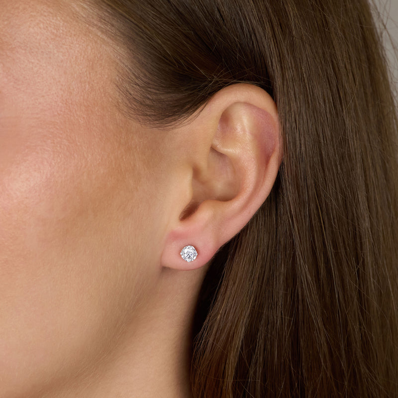 0.80ct Round Brilliant Cut Diamond Stud Earrings