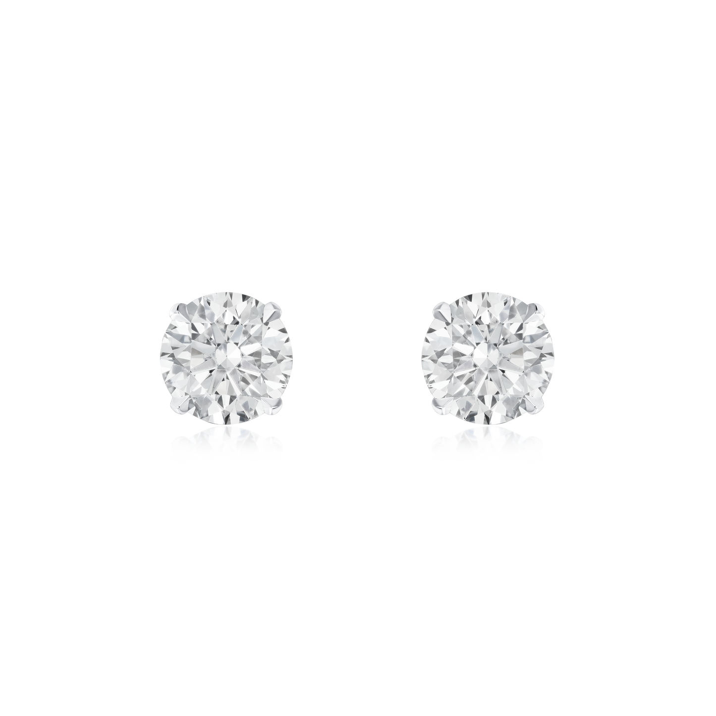 Round Brilliant Cut Diamond Superfine Stud Earrings 0.40/0.42cts