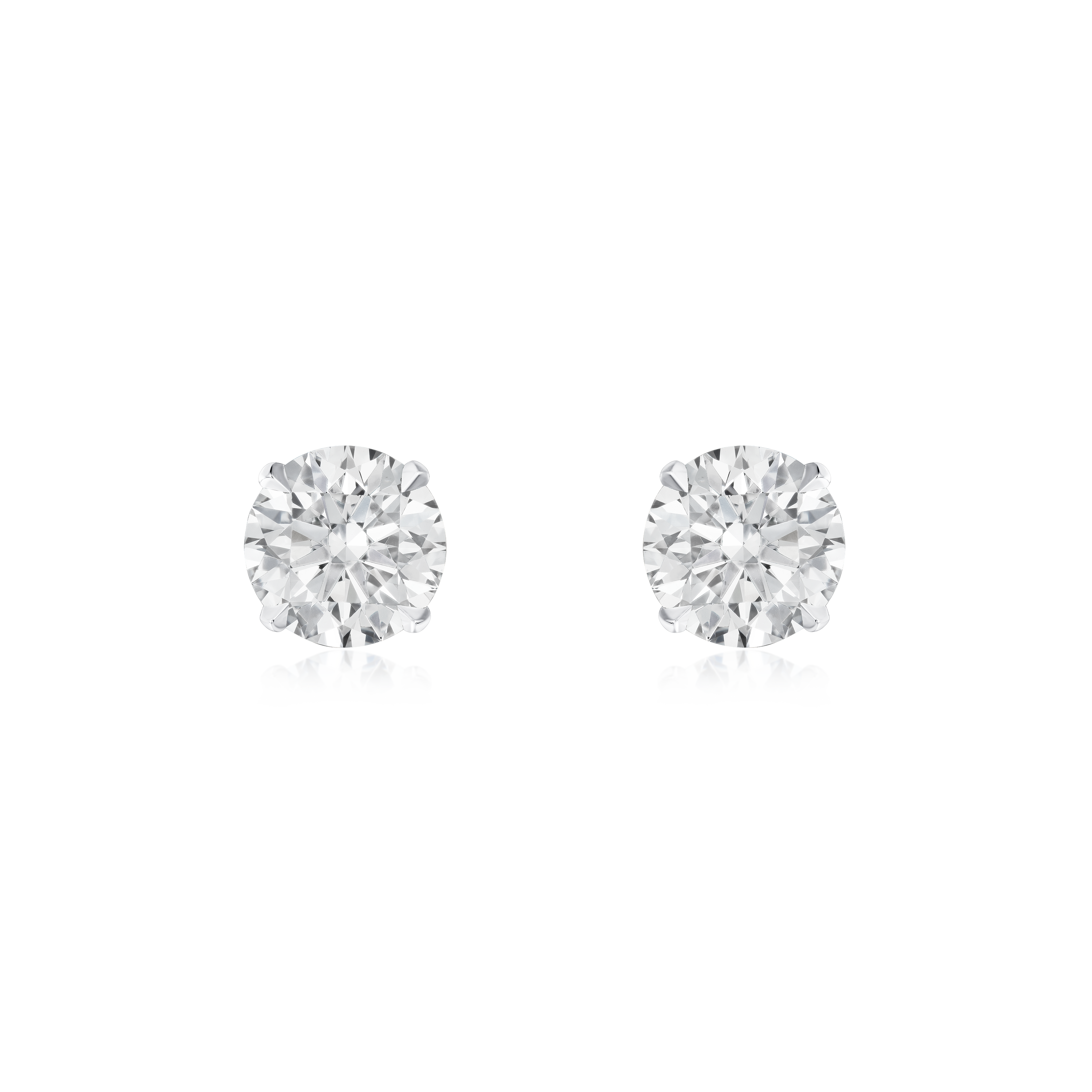 Round Brilliant Cut Diamond Superfine Stud Earrings 0.40/0.42cts