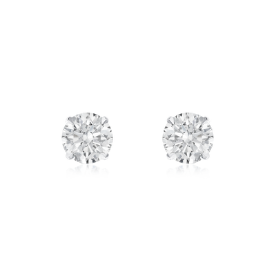 Round Brilliant Cut Diamond Superfine Stud Earrings 0.40/0.42cts