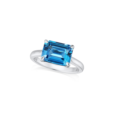 3.08cts Octagon Aquamarine Ring