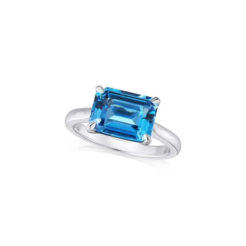 3.08cts Octagon Aquamarine Ring