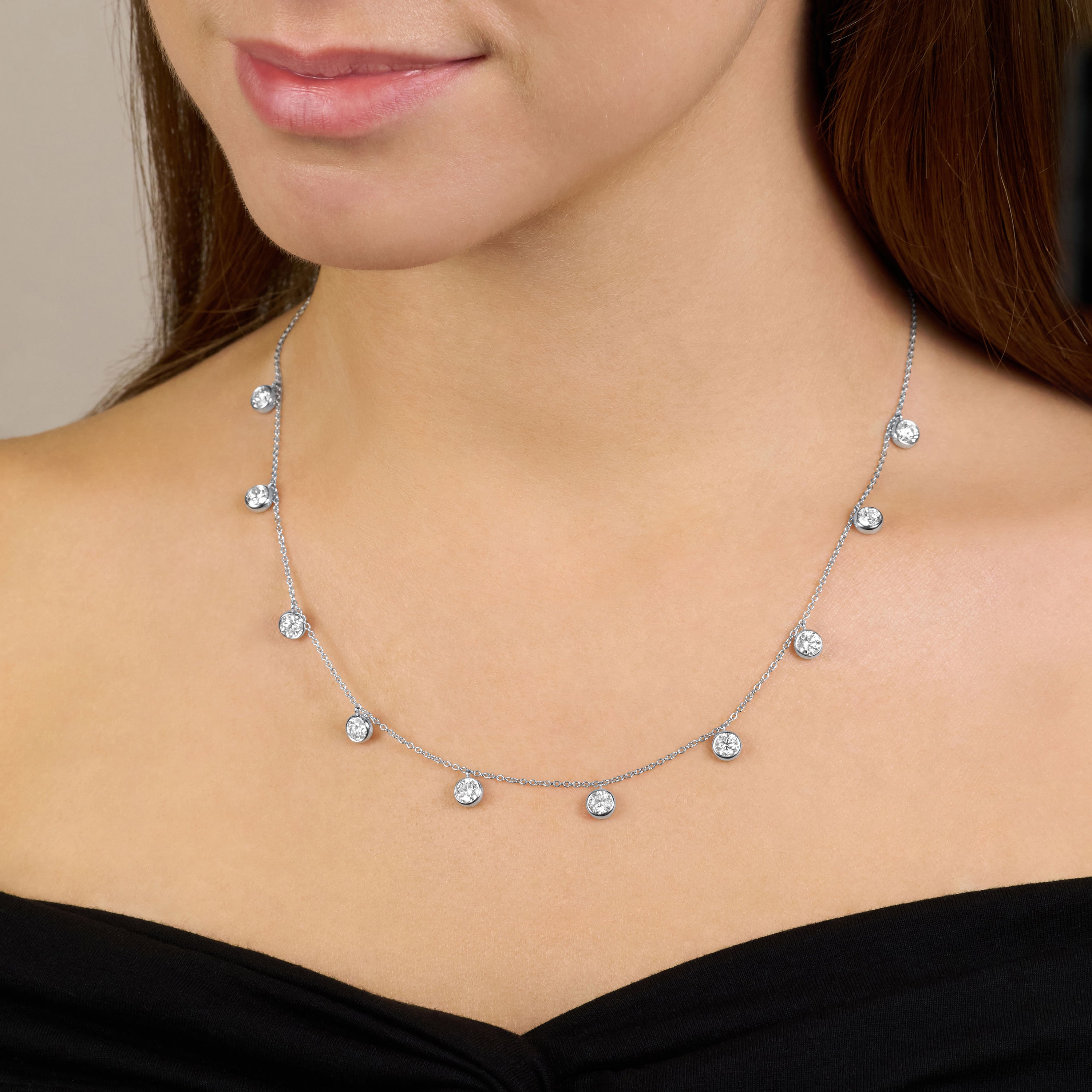 4.18cts Spectacle Set Diamond Necklet