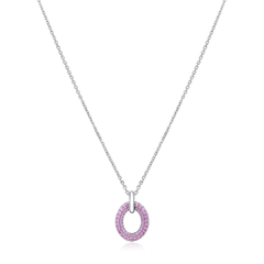 0.54cts Pink Sapphire Set Oval Pendant