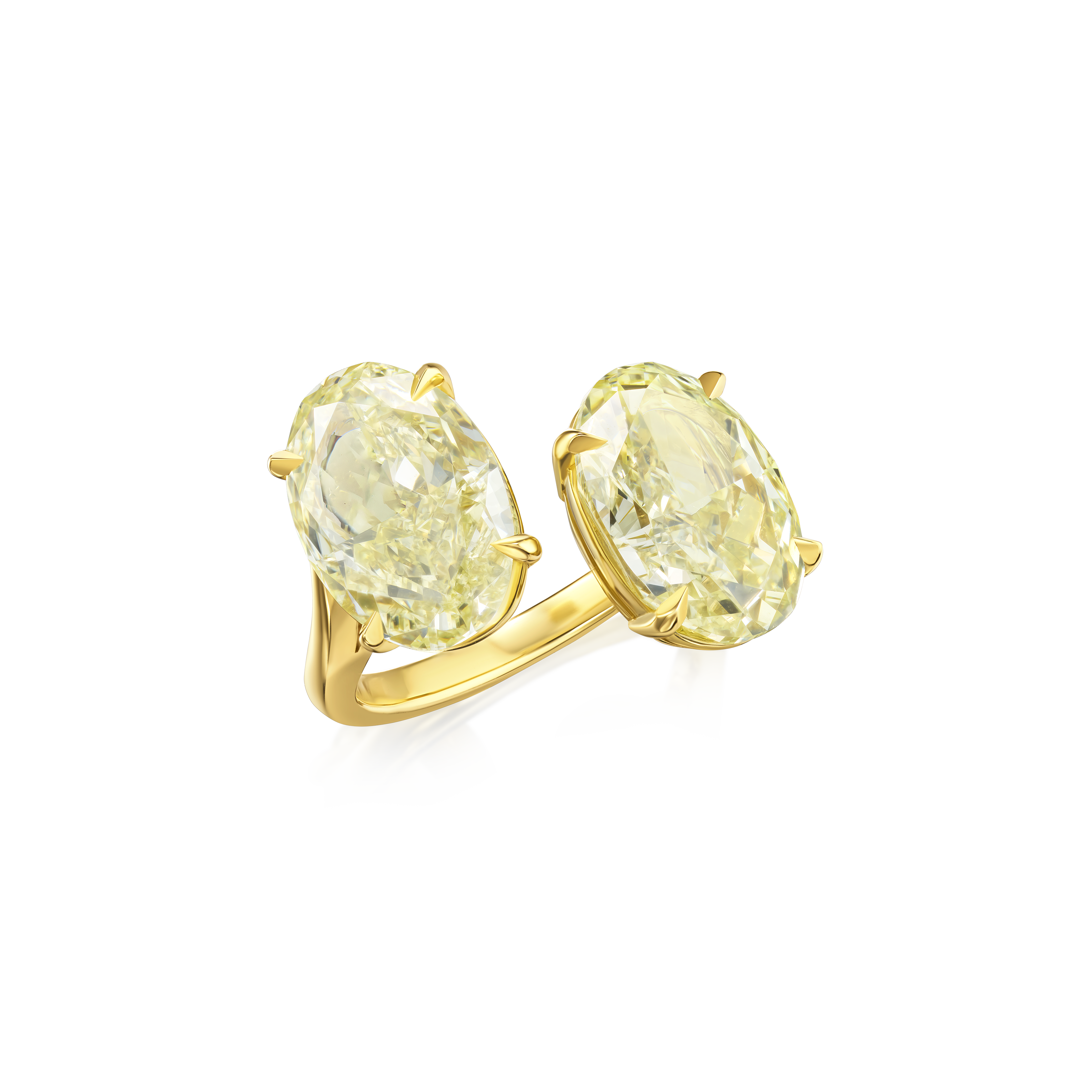 8.41cts Yellow Diamond 'Toi et Moi' Ring