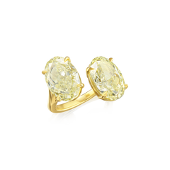 8.41cts Yellow Diamond 'Toi et Moi' Ring