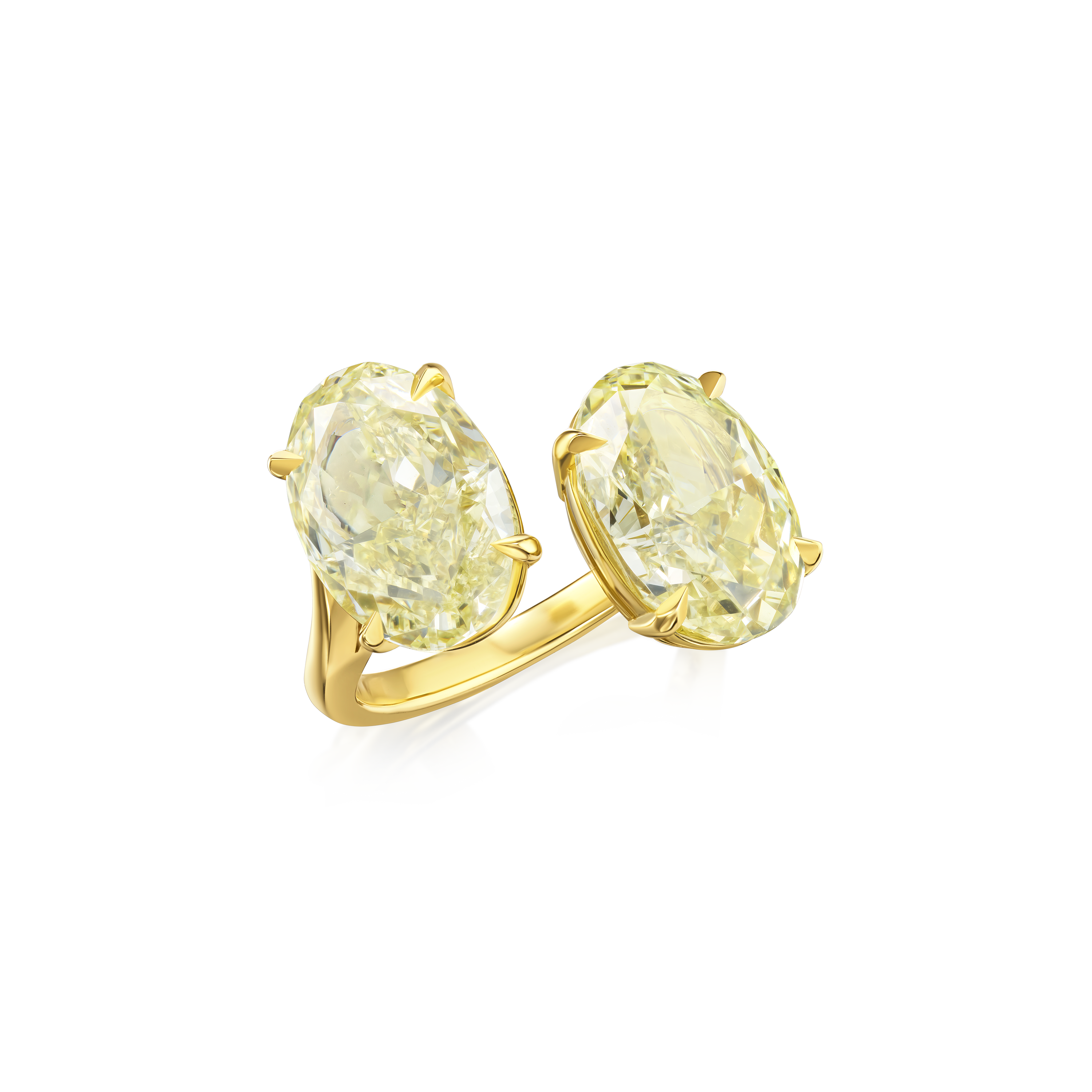 8.41cts Yellow Diamond 'Toi et Moi' Ring