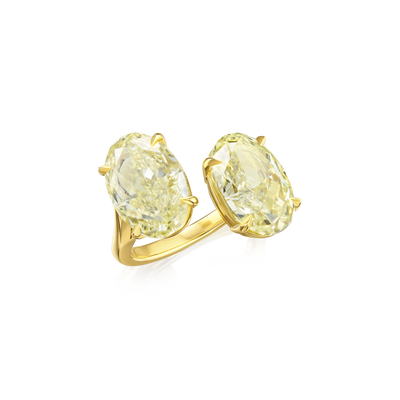 8.41cts Yellow Diamond 'Toi et Moi' Ring