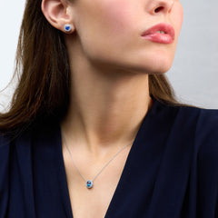 Sapphire and Diamond Cluster Earrings
