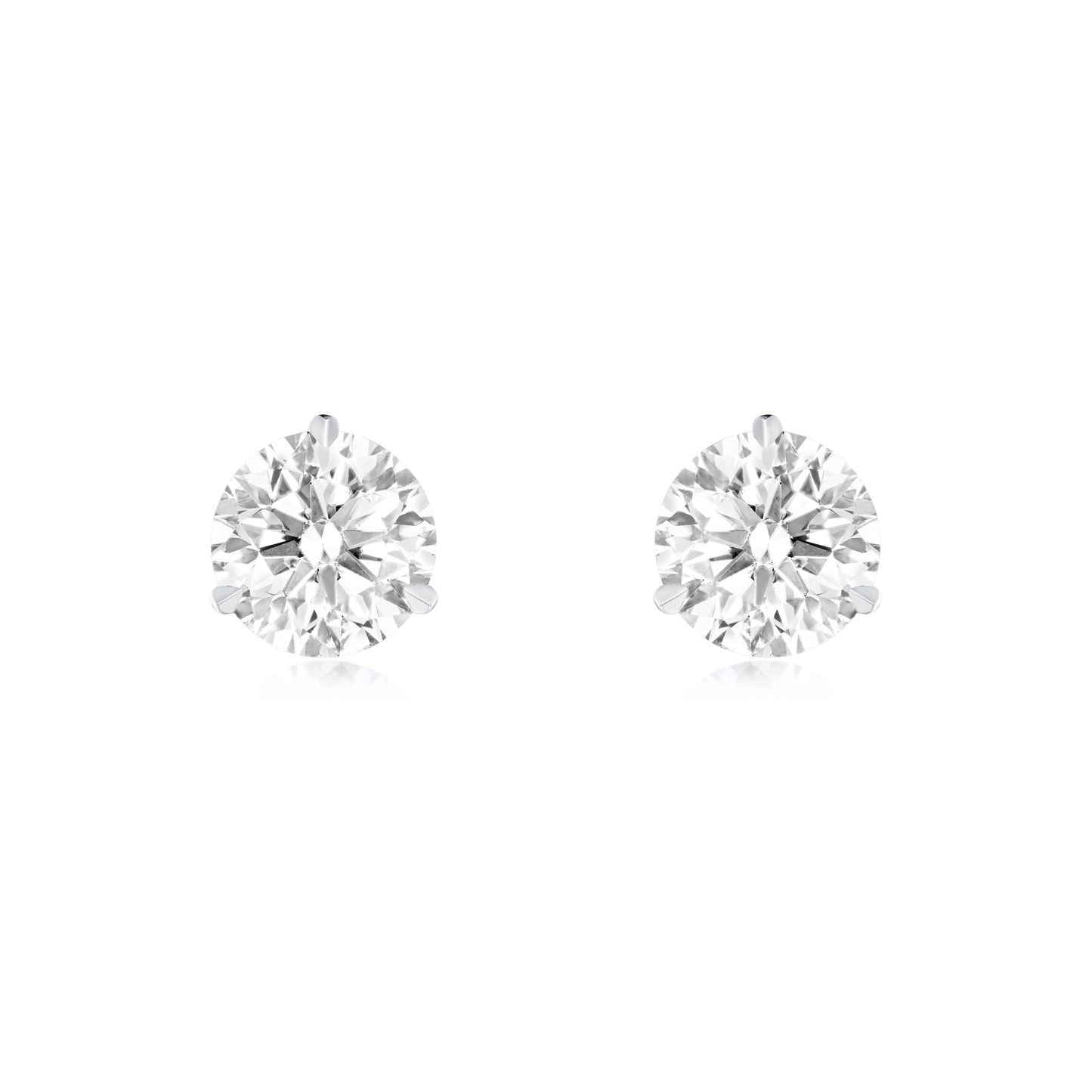 2.42cts Round Brilliant Cut Diamond Martini Set Stud Earrings