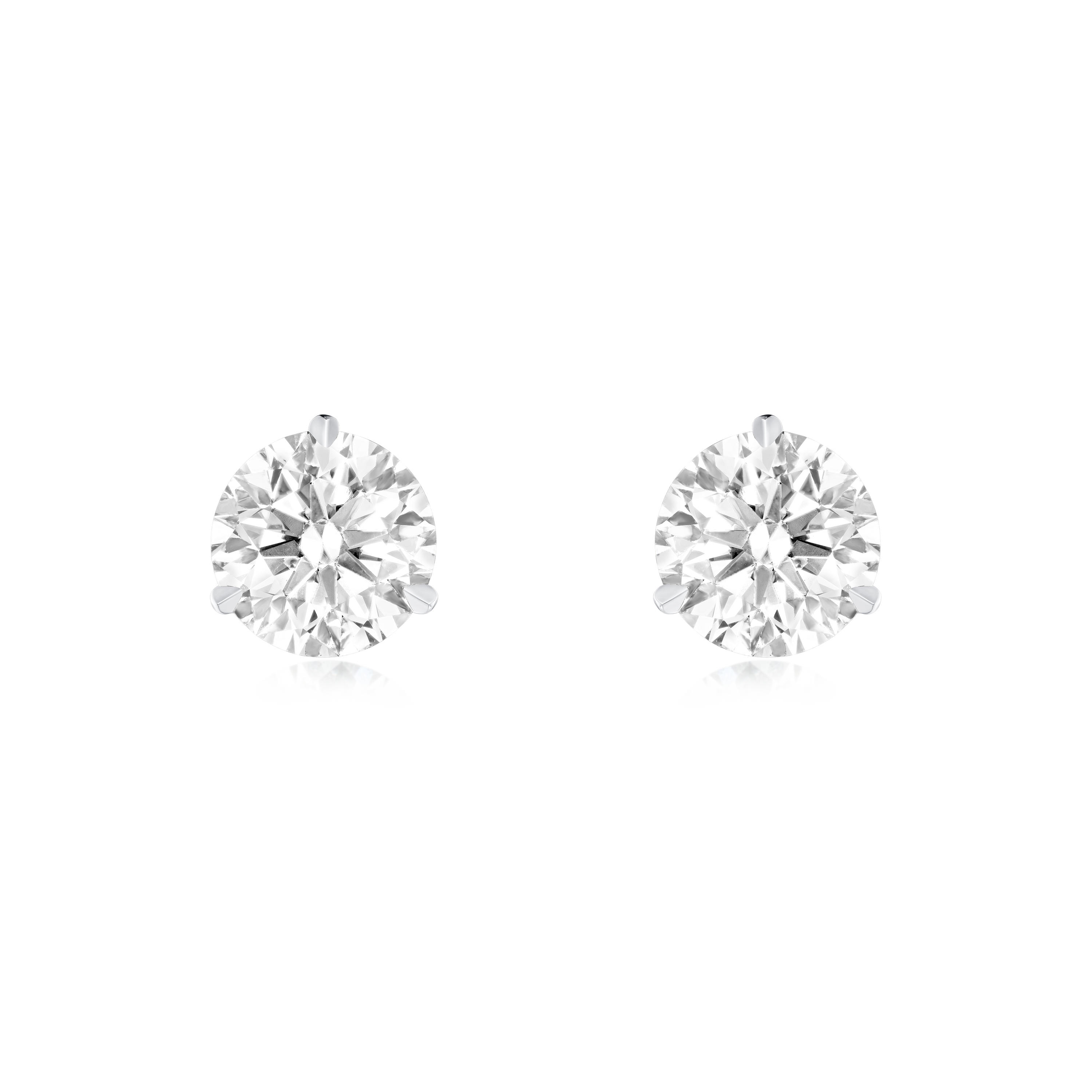 2.42cts Round Brilliant Cut Diamond Martini Set Stud Earrings