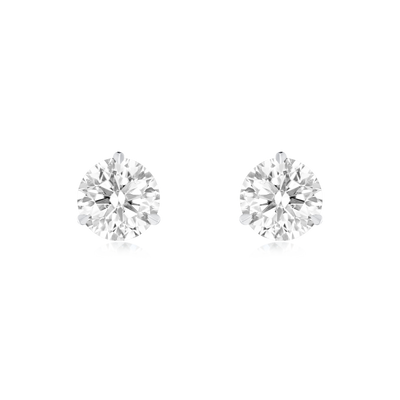 2.42cts Round Brilliant Cut Diamond Martini Set Stud Earrings