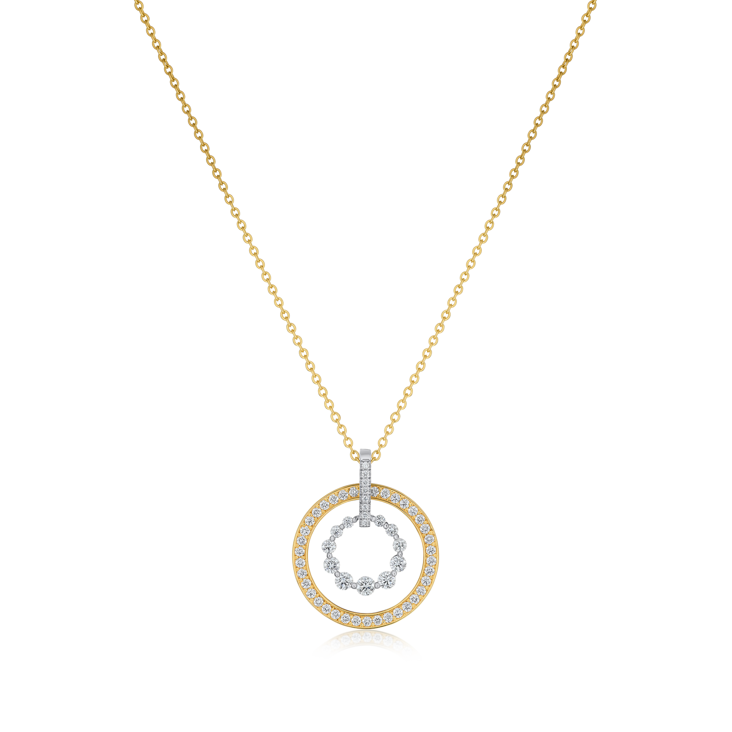 0.93ct Diamond Set Two Hoop Pendant