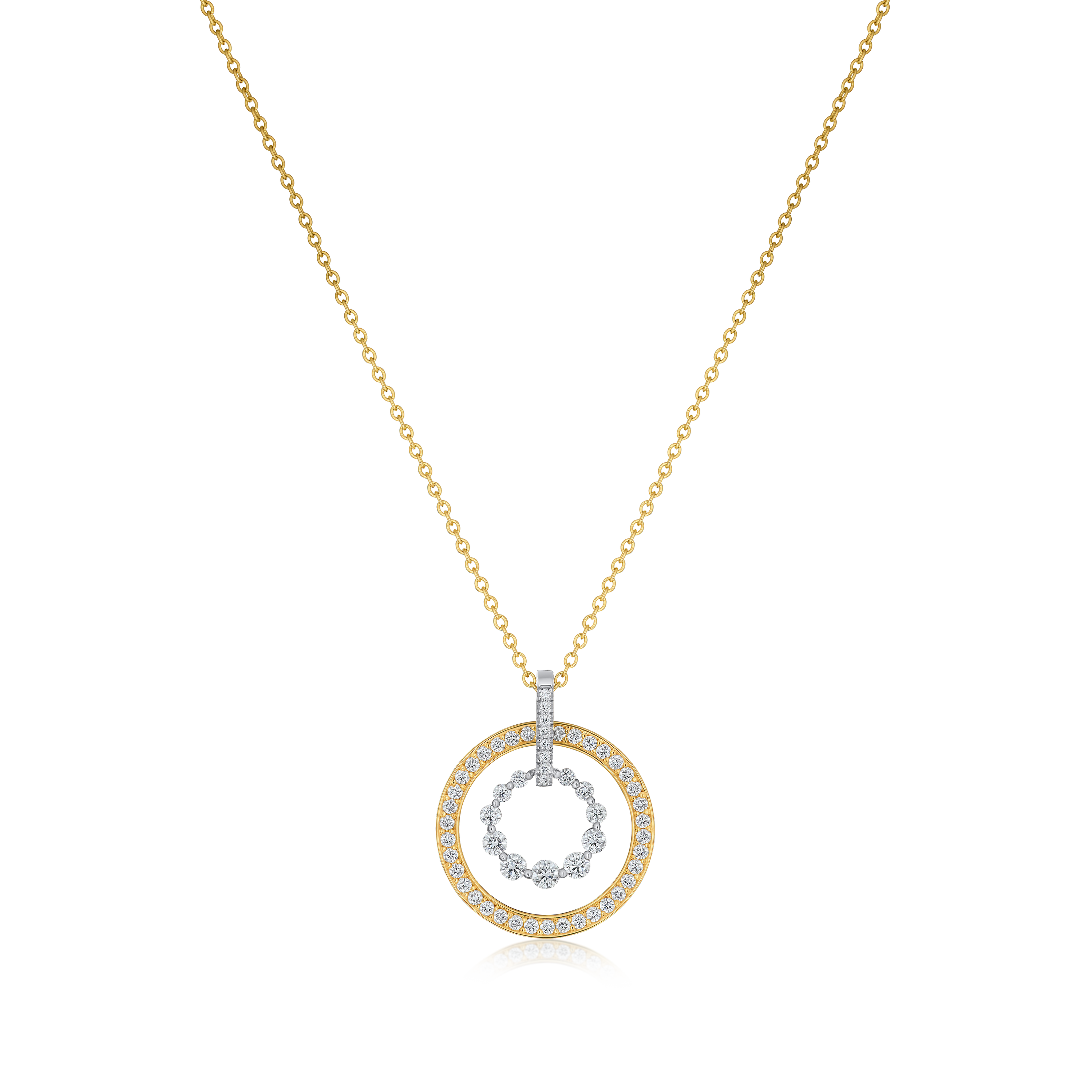 0.93ct Diamond Set Two Hoop Pendant