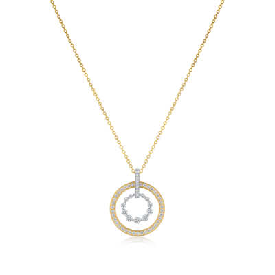 0.93ct Diamond Set Two Hoop Pendant