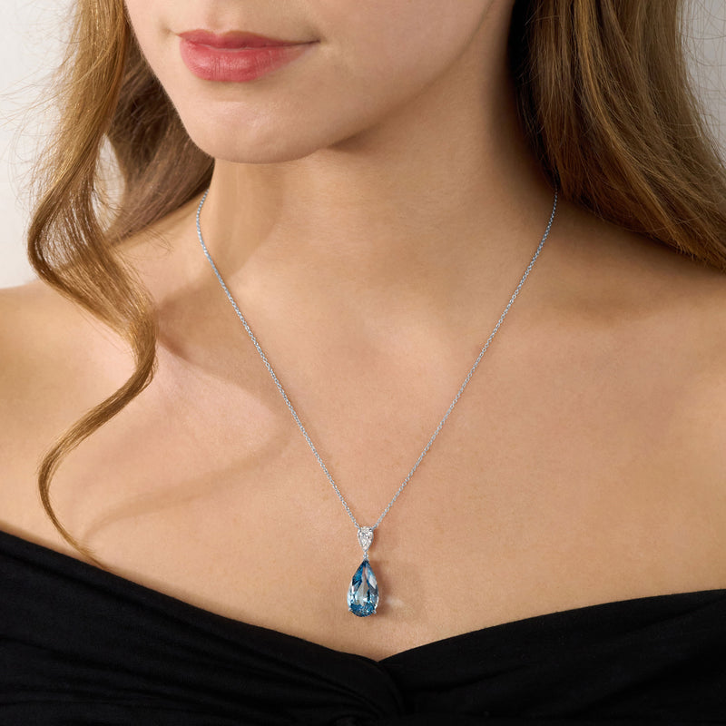 7.66ct Aquamarine and Diamond Pendant