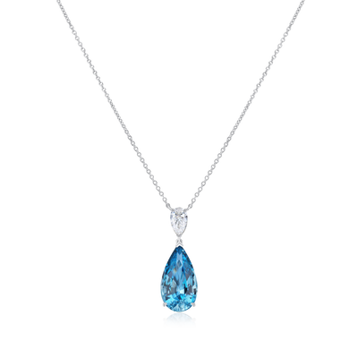 7.66ct Aquamarine and Diamond Pendant