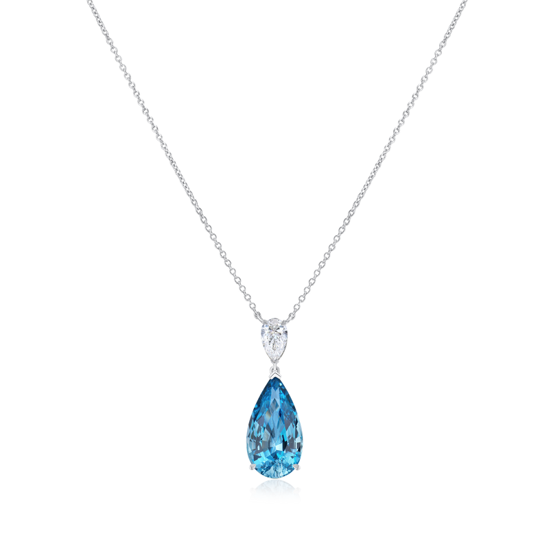 7.66ct Aquamarine and Diamond Pendant