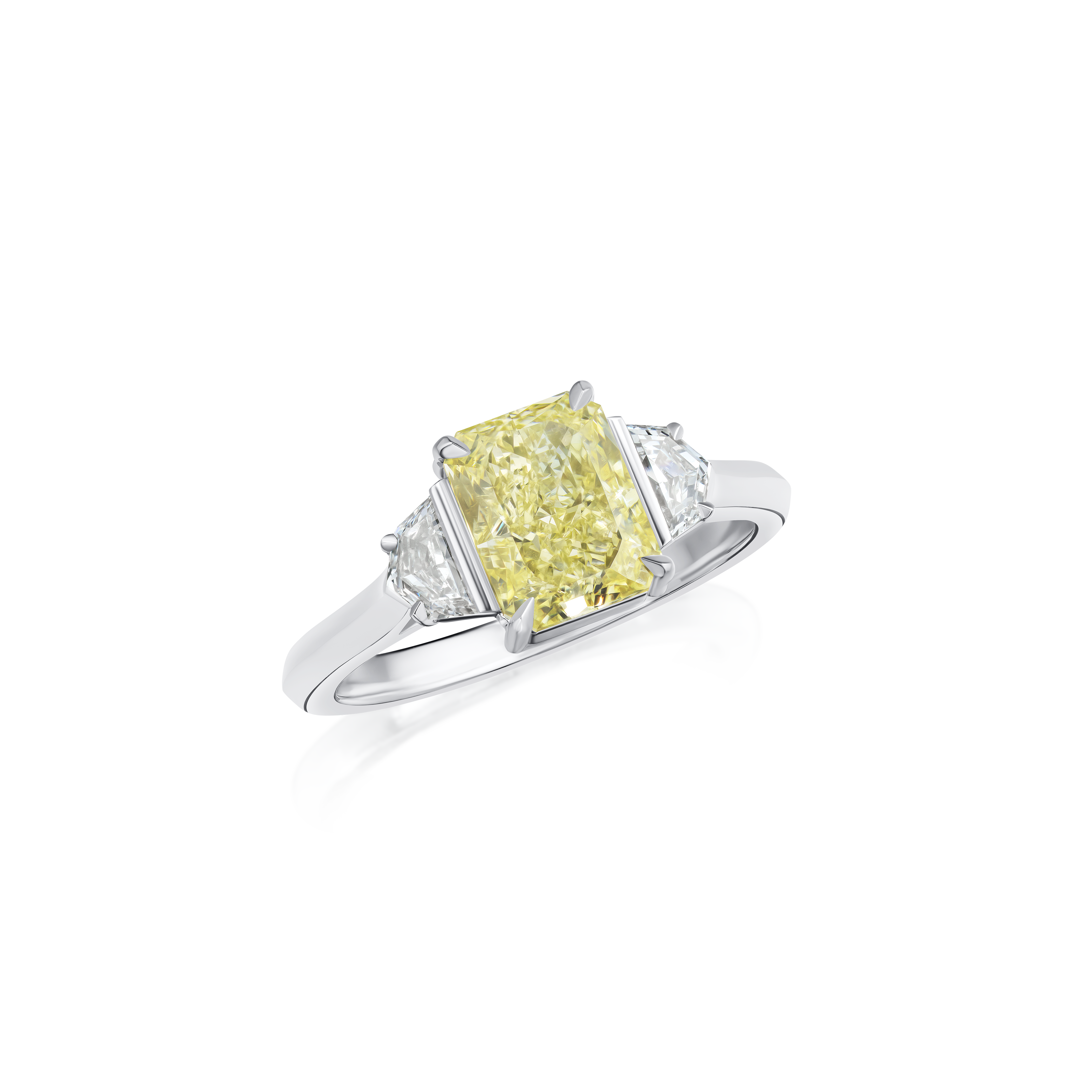 2.11cts Yellow and White Diamond Three Stone Ring