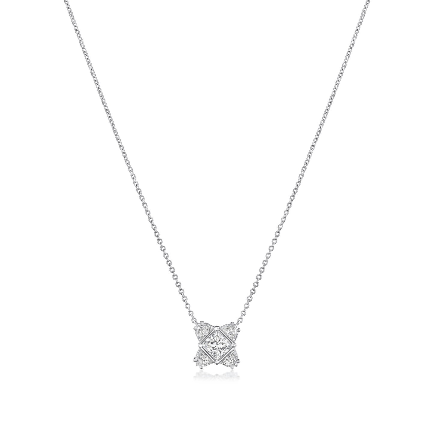 Princess Cut Diamond Cluster Pendant