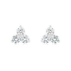 Trefoil Collection 0.94ct Round Brilliant Cut Diamond Earrings