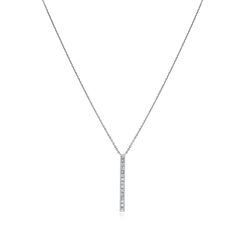 Skyline Collection Diamond Set Single Row Pendant