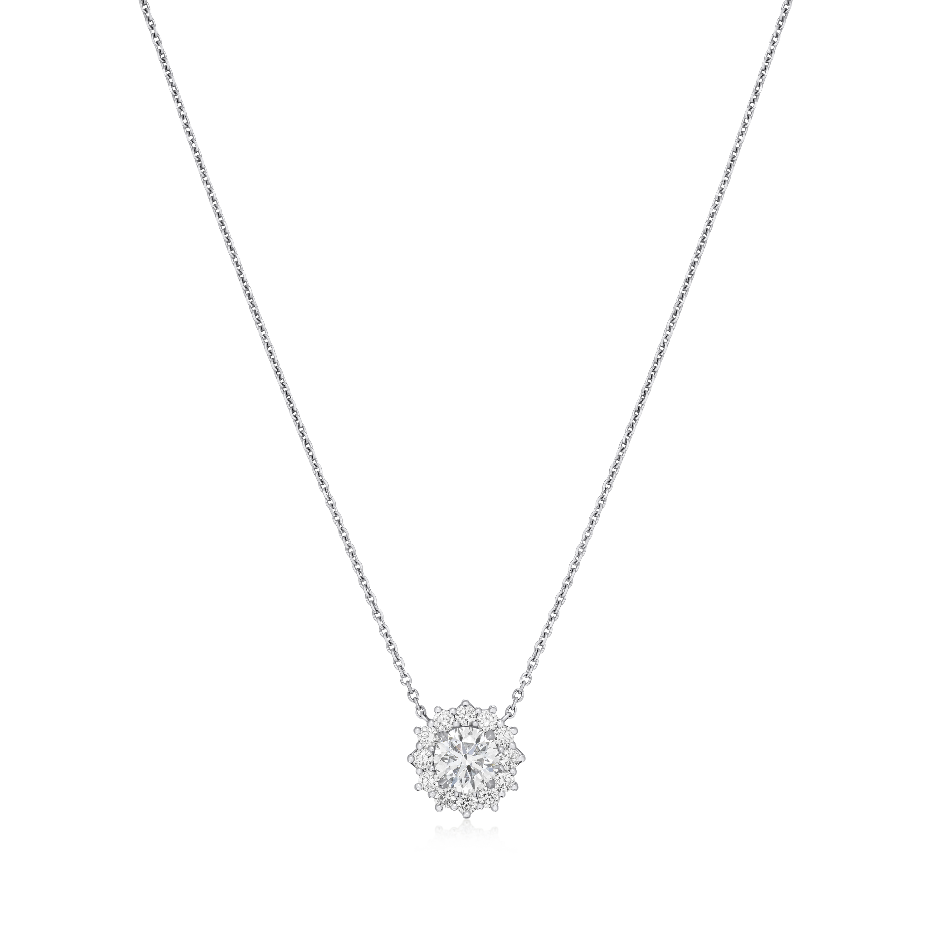 1.51cts Round Brilliant Cut Diamond Ravello Cluster Pendant