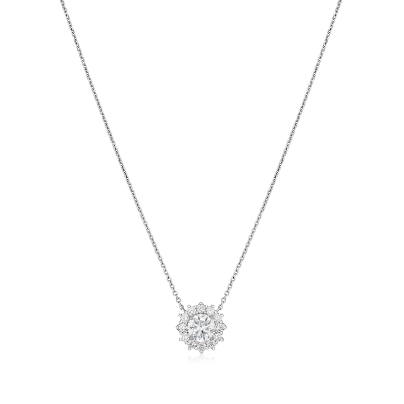 1.51cts Round Brilliant Cut Diamond Ravello Cluster Pendant