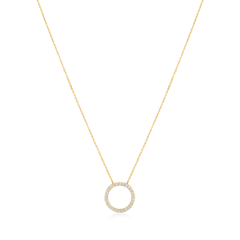 0.27ct Diamond Set Circle Pendant