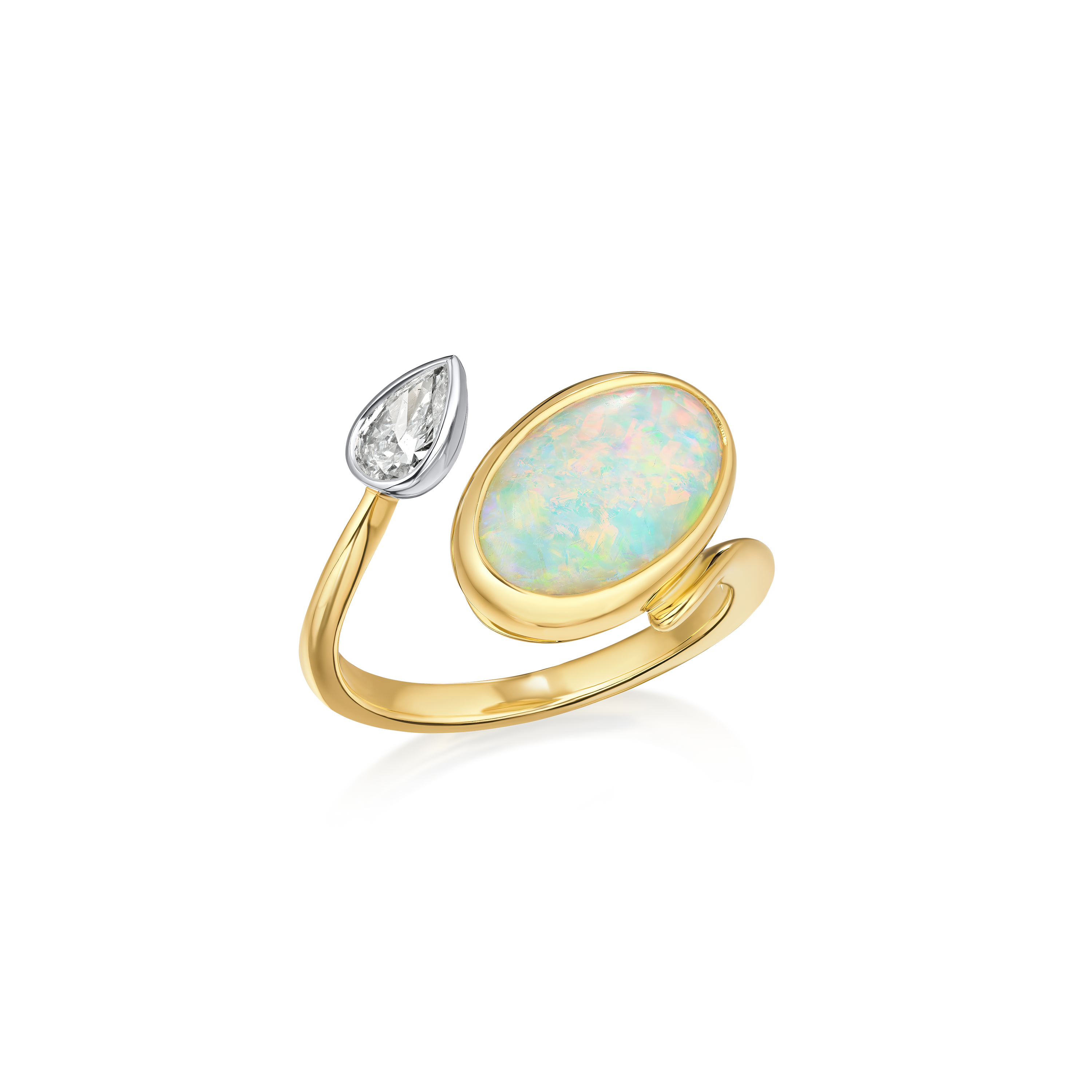 2.35cts Opal and Diamond 'Toi et Moi' Ring