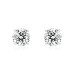 1.40cts Round Brilliant Cut Diamond Stud Earrings