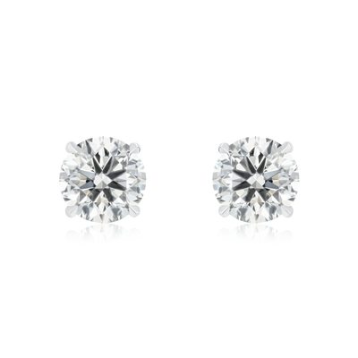 1.40cts Round Brilliant Cut Diamond Stud Earrings